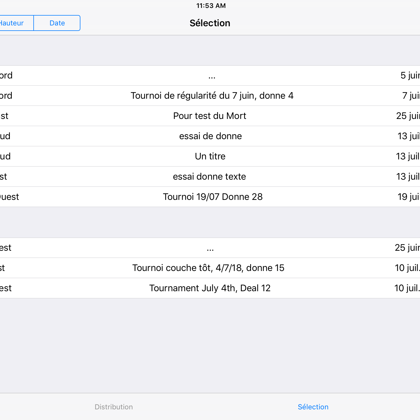 Ecran Sélection, suppression de donne